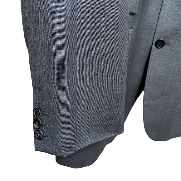 HUGO BOSS Mens Jacket 42R Light Wool Blazer Blue Gray Sport Coat - Picture 8 of 11